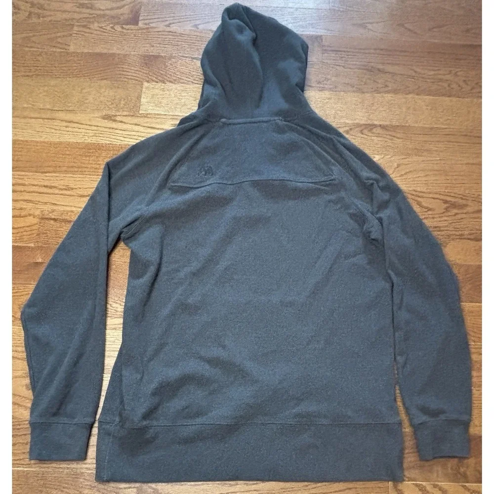 THE NORMAL BRAND HENLEY PULLOVER HOODIE Grey MENS Size Medium M Bear Logo